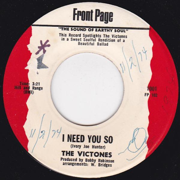 The Victones - I Need You So / My Baby Changes