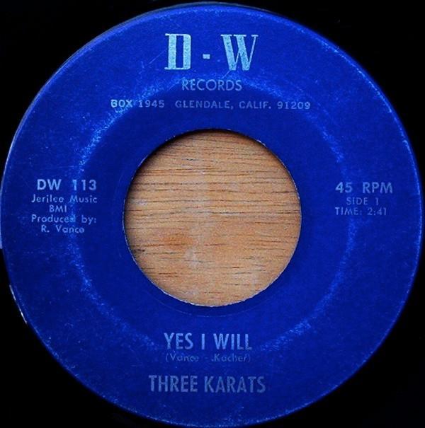 Three Karats, Diane Burke - Yes I Will / Hop Along Bunny