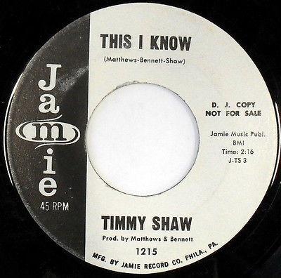 Timmy Shaw - This I Know / Mine All Mine