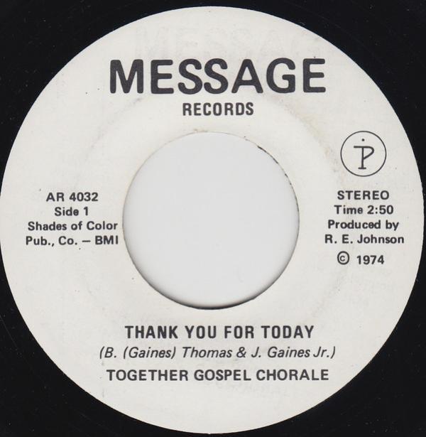 Together Gospel Chorale - Thank You For Today