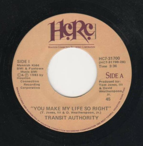 Transit Authority - You Make My Life So Right